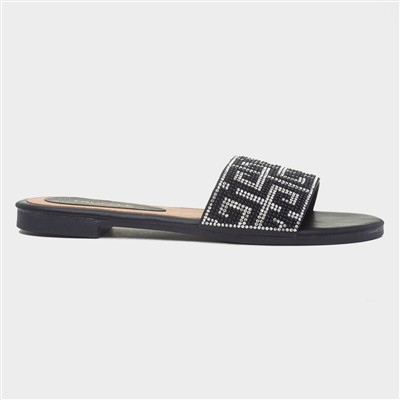 Oceana Womens Black Mule Sandal