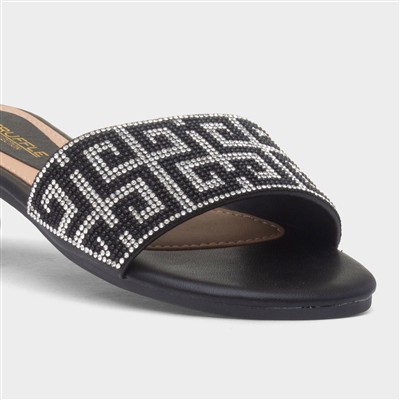 Oceana Womens Black Mule Sandal