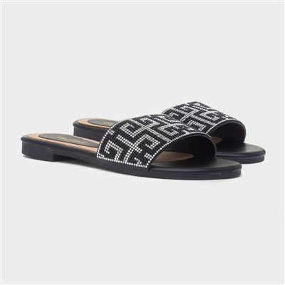 Oceana Womens Black Mule Sandal