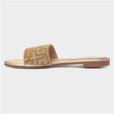Oceana Womens Gold Mule Sandal