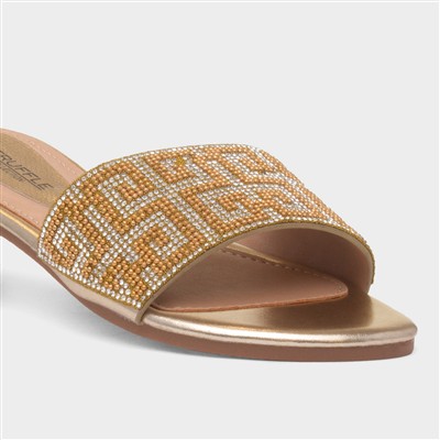 Oceana Womens Gold Mule Sandal