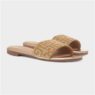 Oceana Womens Gold Mule Sandal