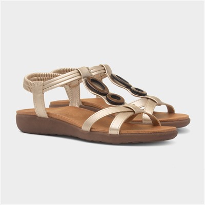 Alison Womens Gold Sandal