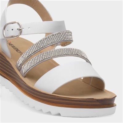Janice Womens Wedge Diamante Sandal