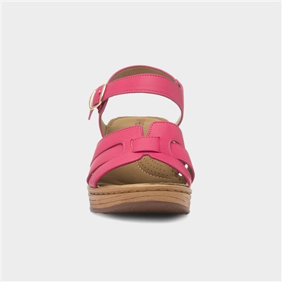 Dizzy Womens Pink Wedge Sandal