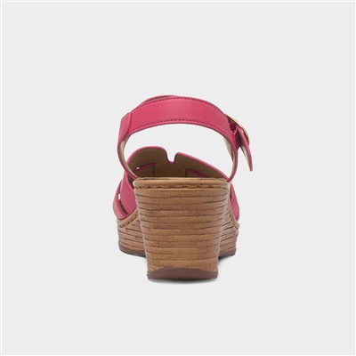 Dizzy Womens Pink Wedge Sandal
