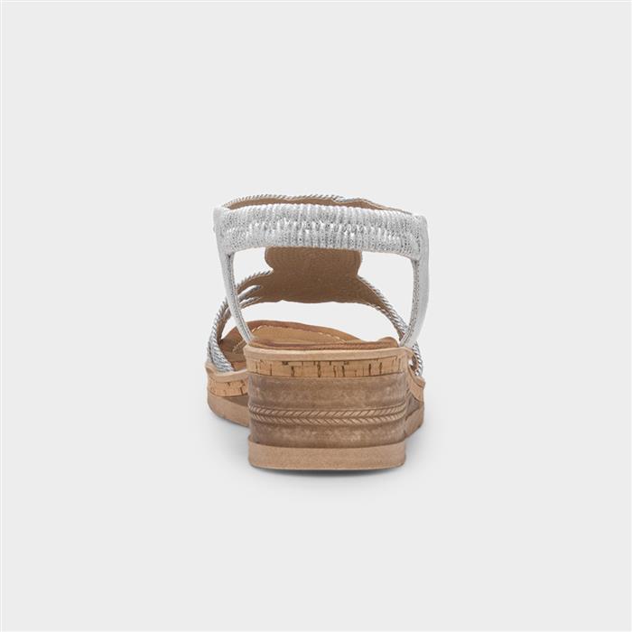 Glynis Womens Silver Wedge Sandal