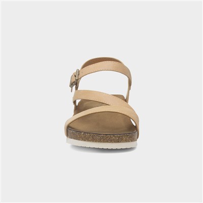 Cluster Womens Beige Wedge Sandal