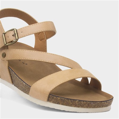 Cluster Womens Beige Wedge Sandal