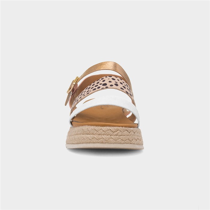 Summer Womens White Chunky Buckle Sandal
