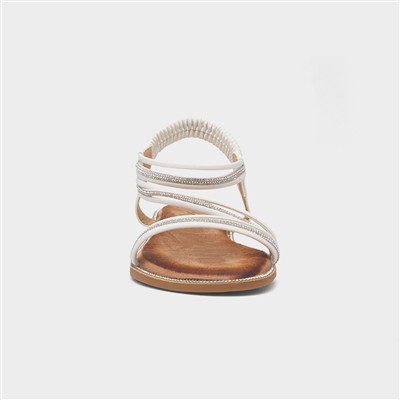 Aruba Womens White Strappy Sandal