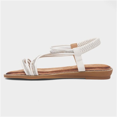 Aruba Womens White Strappy Sandal