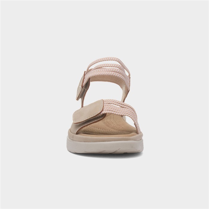 April Womens Beige Easy Fasten Sandal