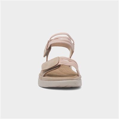 April Womens Beige Easy Fasten Sandal
