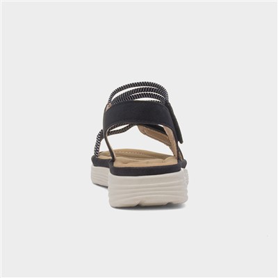 April Womens Black Easy Fasten Sandal