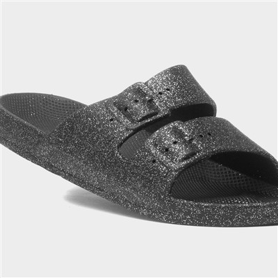 Brooke Womens Black Glitter Sandal