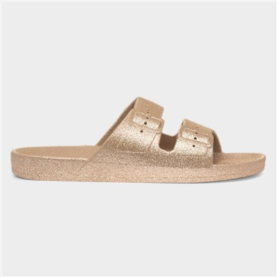Brooke Womens Gold Glitter Sandal