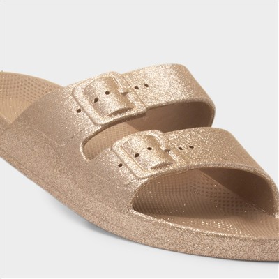Brooke Womens Gold Glitter Sandal