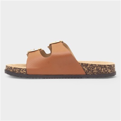 Tara Womens Tan Double Buckle Sandal