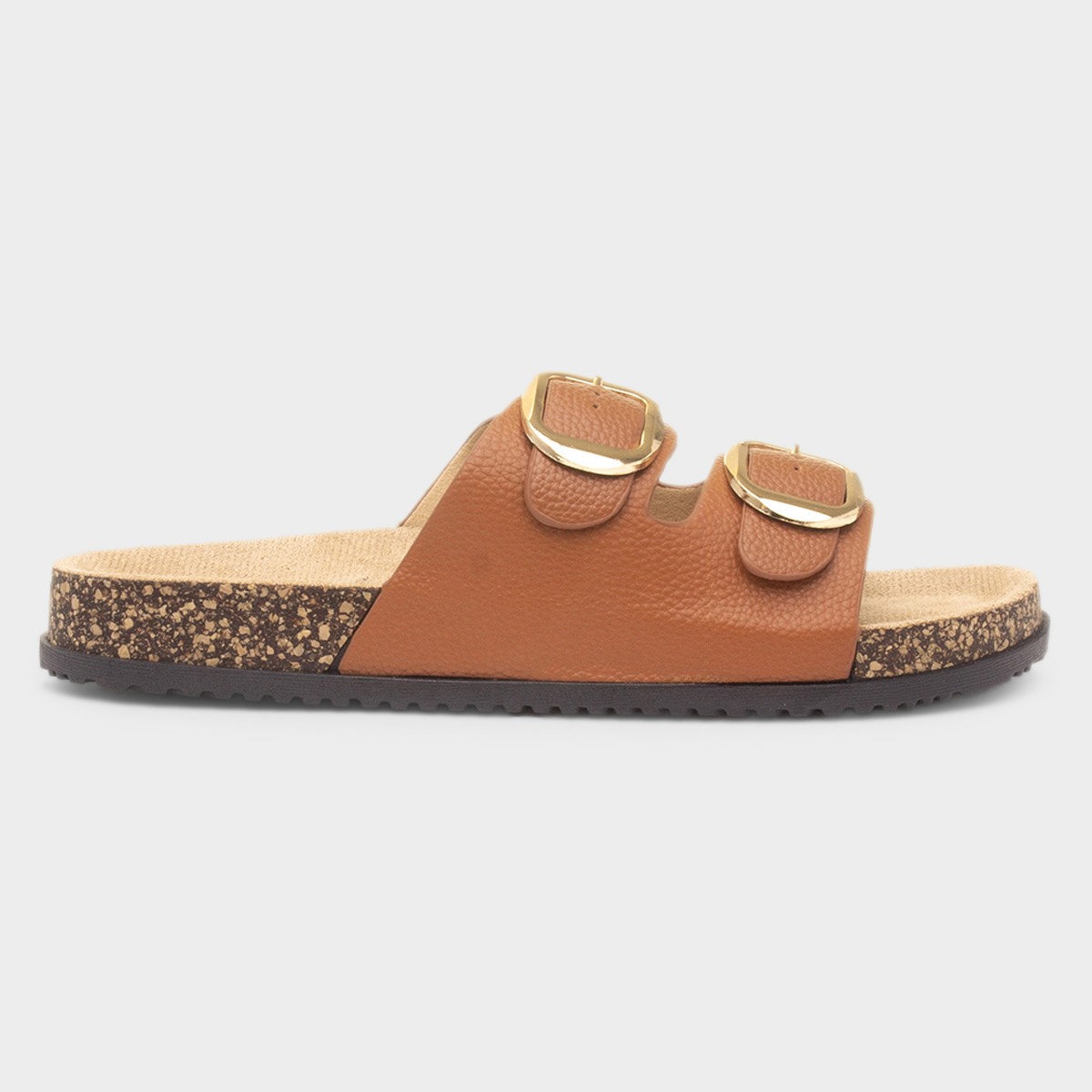 Tara Womens Tan Double Buckle Sandal