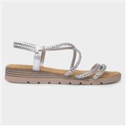 Krush Erica Womens Silver Strappy Sandal (Click For Details)
