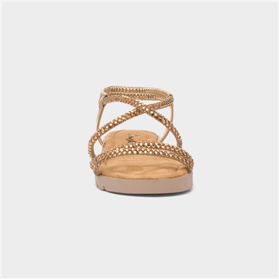 Erica Womens Rose Gold Strappy Sandal