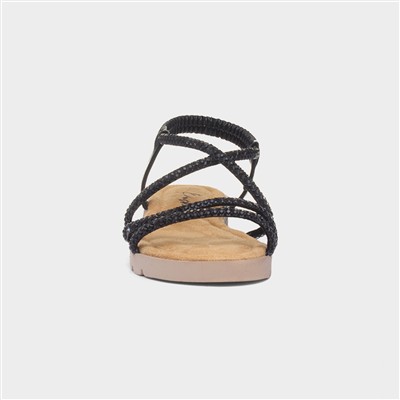 Erica Womens Black Strappy Sandal