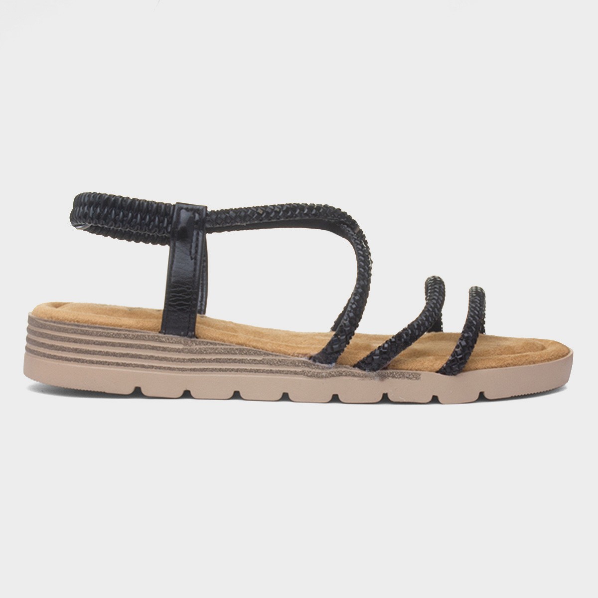 Erica Womens Black Strappy Sandal