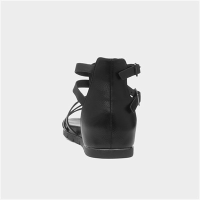 Lynn Womens Black Gladiator Sandal