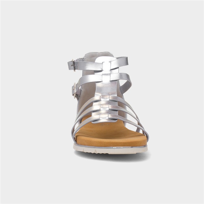 Lynn Womens Silver Buckle Gladiator Sandal