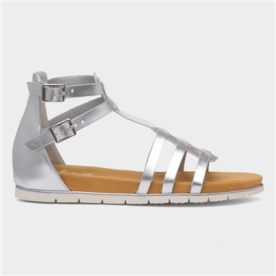 Lynn Womens Silver Gladiator Sandal