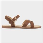 Krush Lottie Womens Tan Wider Fit Sandal (Click For Details)