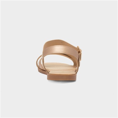 Lottie Womens Rose Gold Wider Fit Sandal