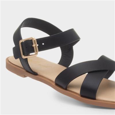 Lottie Womens Black Wider Fit Sandal