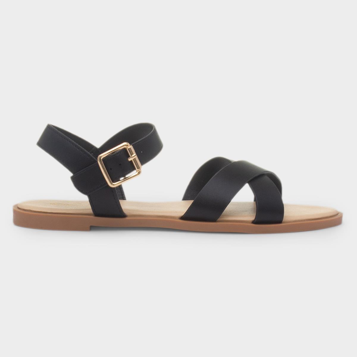 Lottie Womens Black Wider Fit Sandal