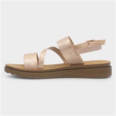 Eden Womens Rose Gold Wider Fit Sandal