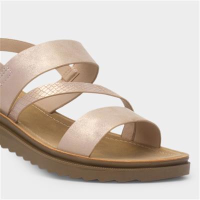 Eden Womens Rose Gold Wider Fit Sandal