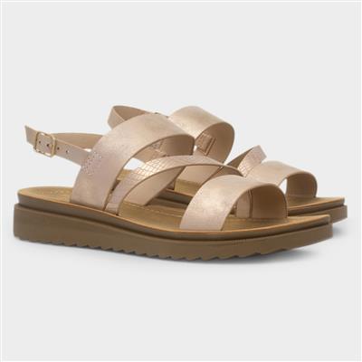 Eden Womens Rose Gold Wider Fit Sandal