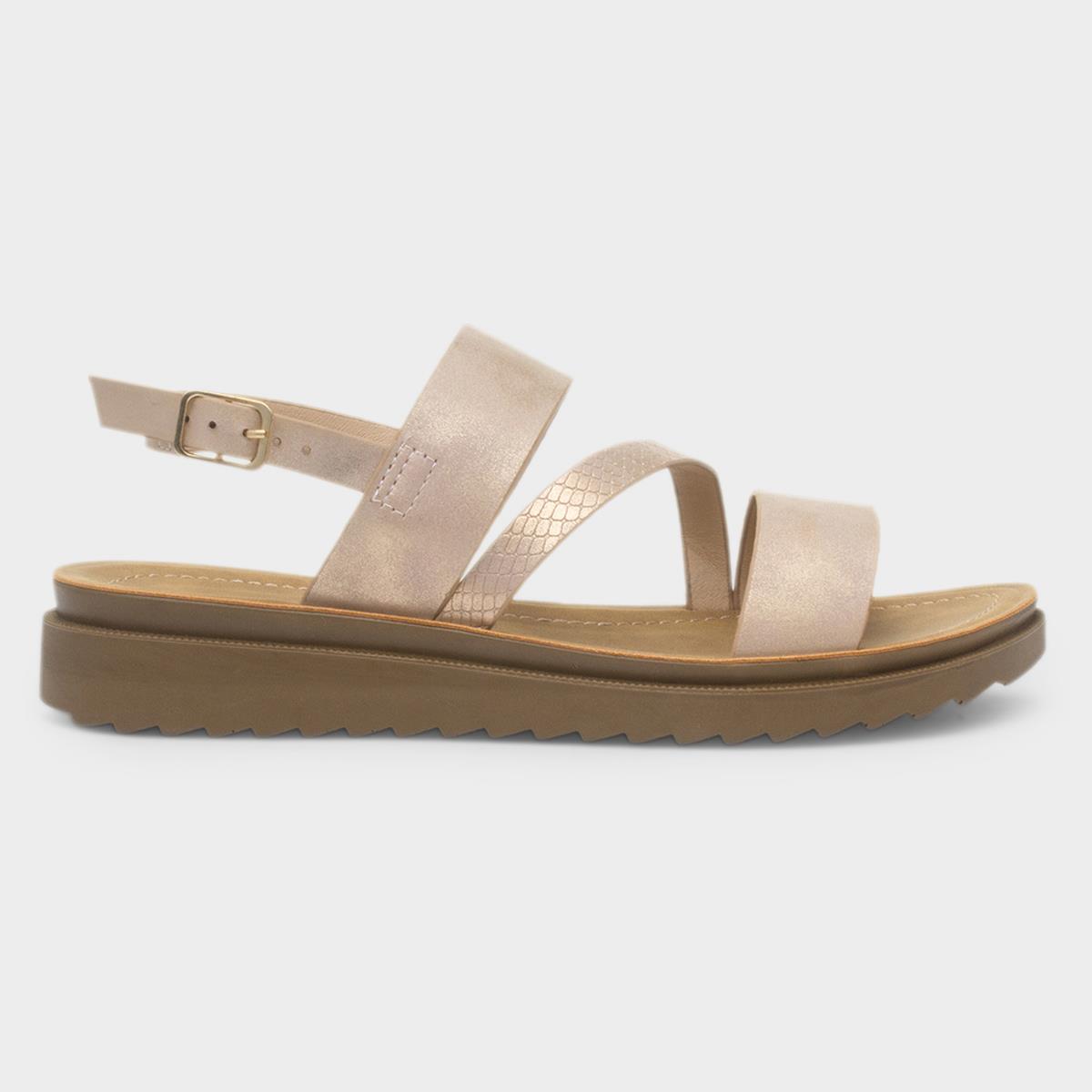 Eden Womens Rose Gold Wider Fit Sandal
