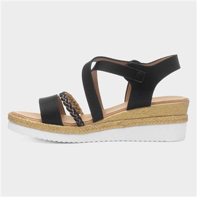 Taylor Womens Black Wedge Sandal