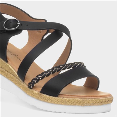 Taylor Womens Black Wedge Sandal