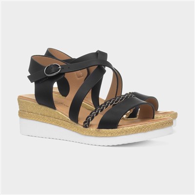 Taylor Womens Black Wedge Sandal