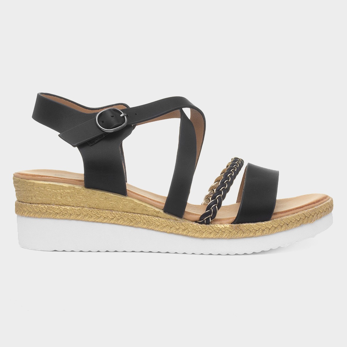 Taylor Womens Black Wedge Sandal