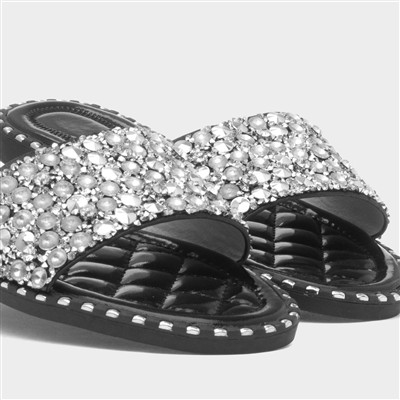 Gia Womens Black Mule Sandal