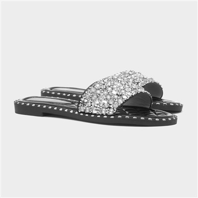 Gia Womens Black Mule Sandal