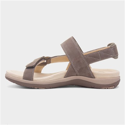 Elara Womens Walnut Leather Sandal