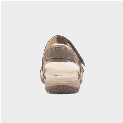 Elara Womens Walnut Leather Sandal