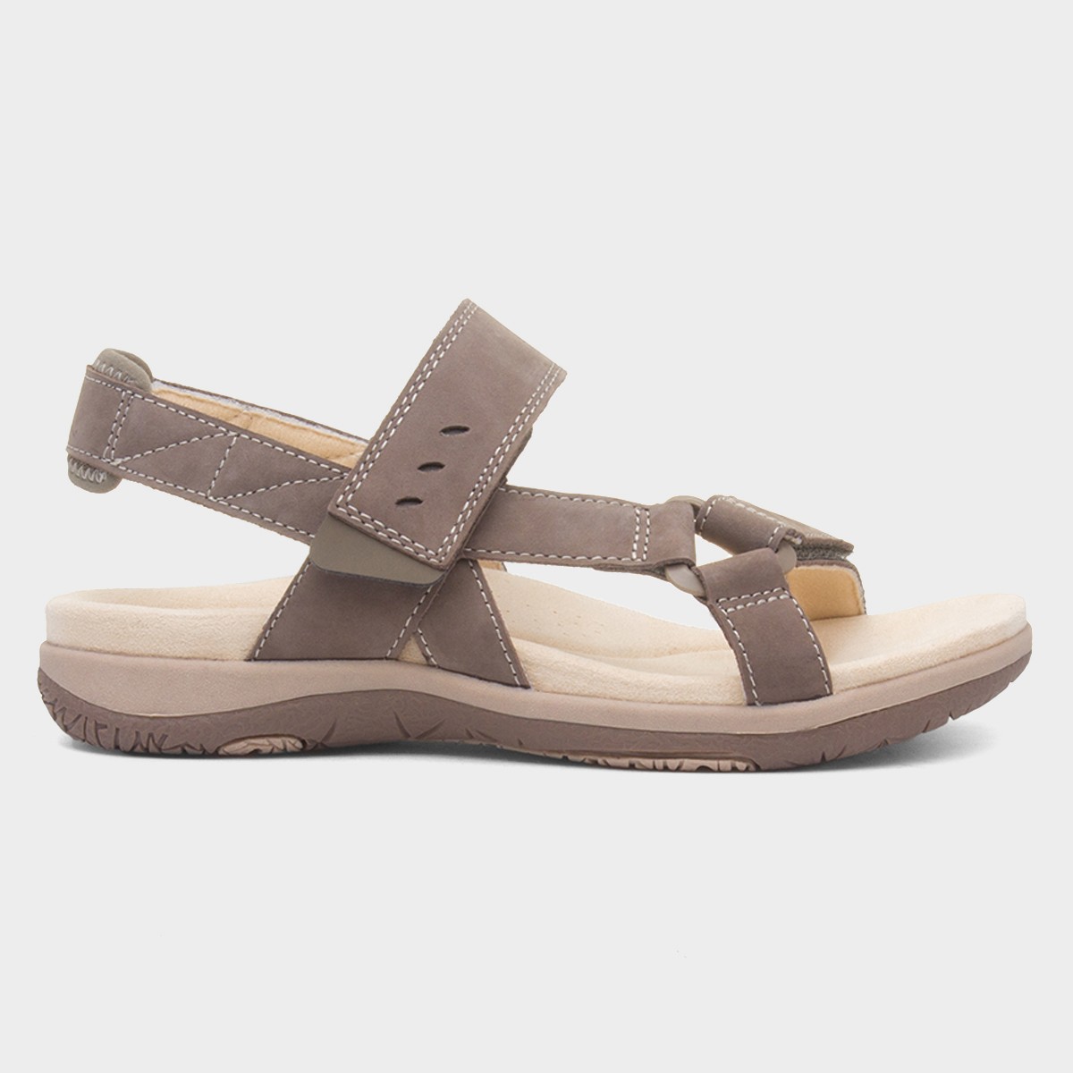 Elara Womens Walnut Leather Sandal