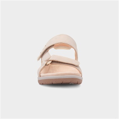 Elara Womens Beige Leather Sandal