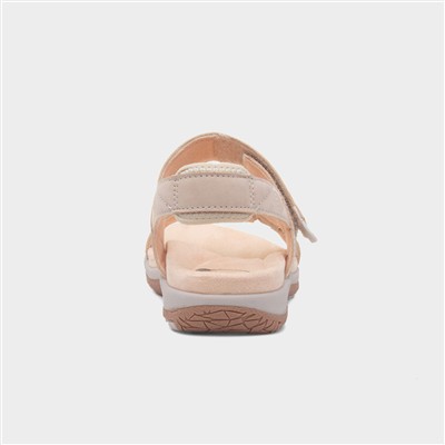 Elara Womens Beige Leather Sandal